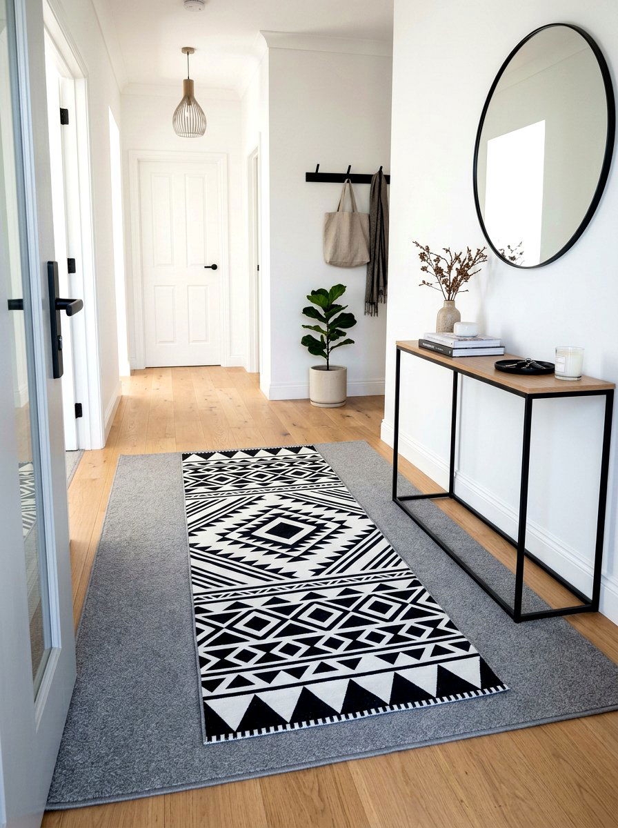 Patterned Rug Over Solid Rug - 30 layered rug ideas