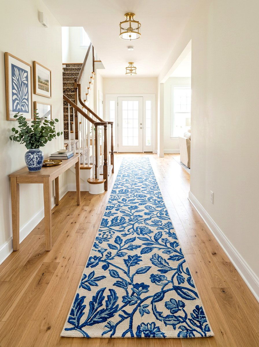 Patterned Runner Layout - 30 spring hallway refresh ideas