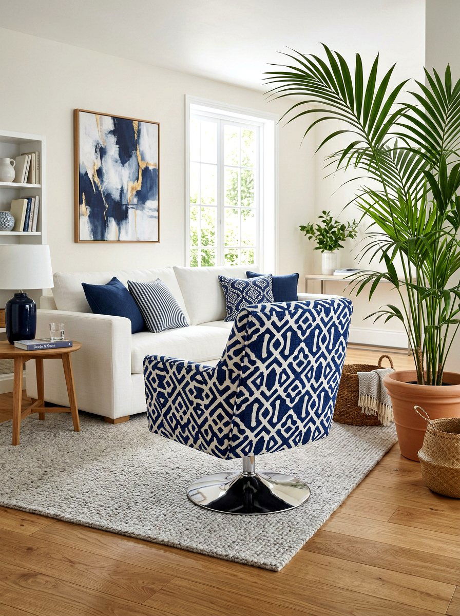Patterned Swivel Chair Living Room - 30 swivel accent chair living room ideas