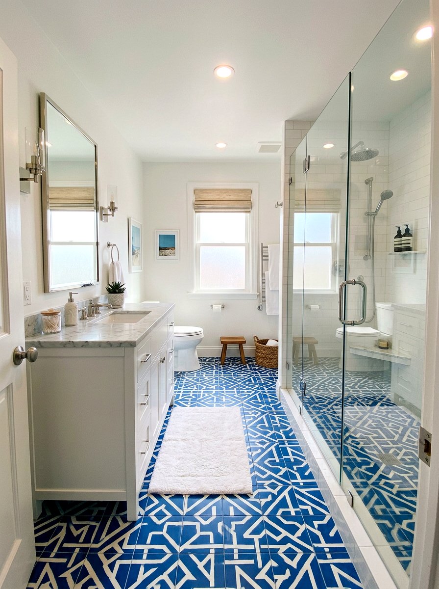 Patterned Tile - 30 master bathroom ideas