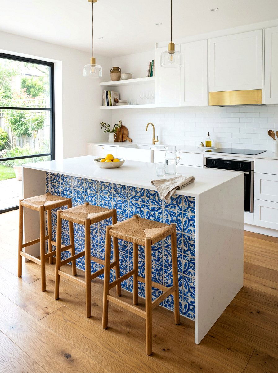 Patterned Tile Kitchen Bar - 30 breakfast bar ideas