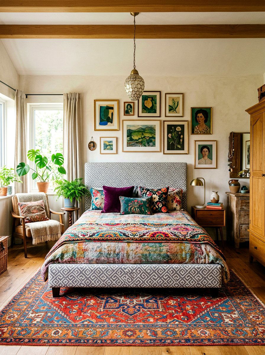 Patterned Upholstered Bed - 30 upholstered bed ideas