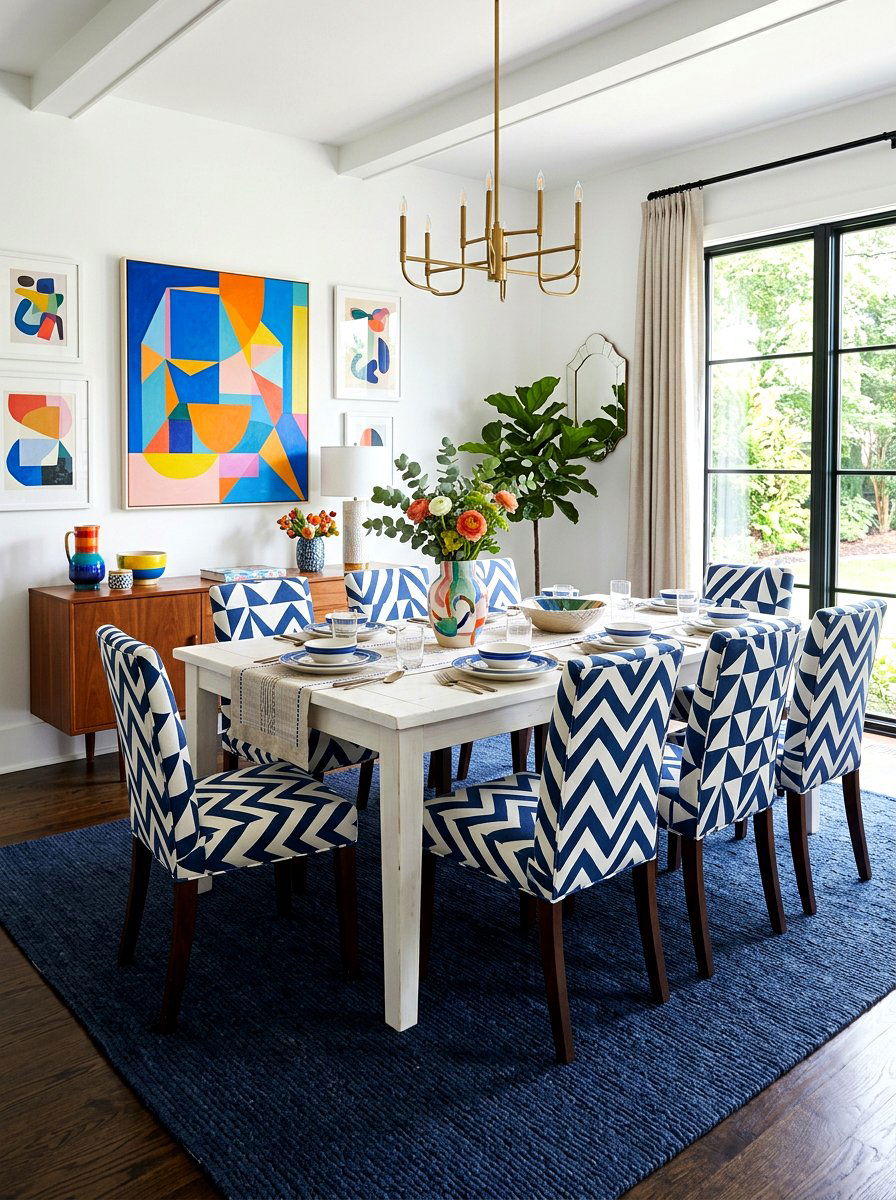 Patterned Upholstered Chairs - 30 upholstered dining chair ideas