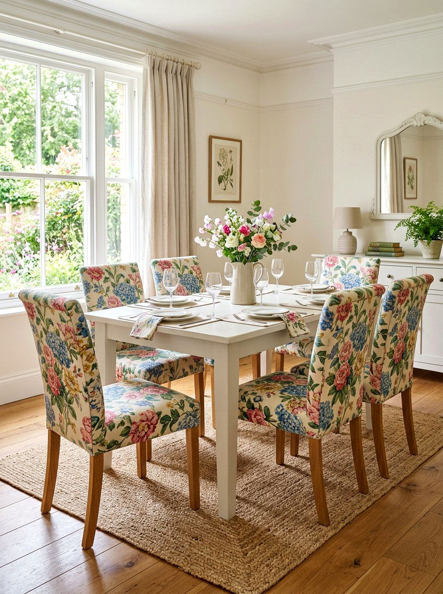 Patterned Upholstery Dining Room - 30 English dining room ideas