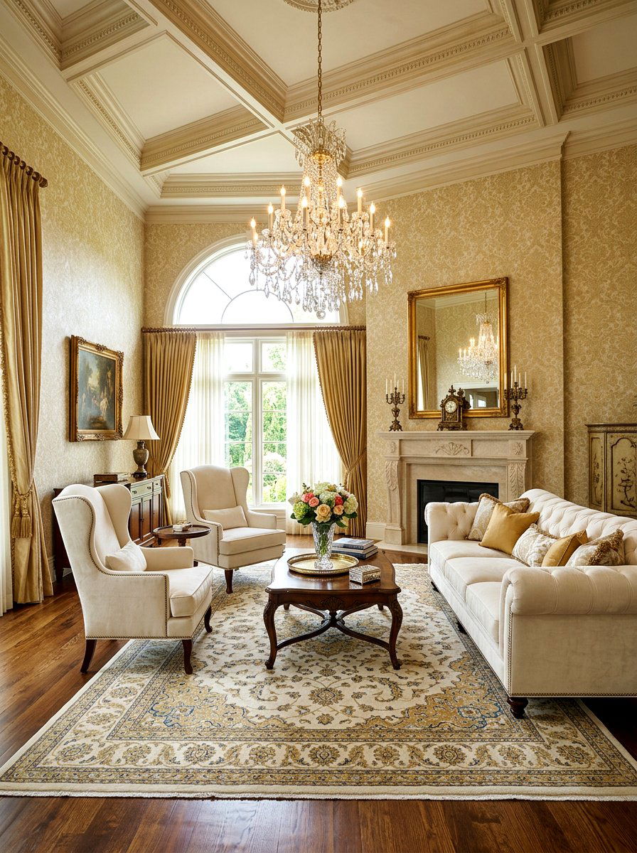 Patterned Wallpaper Formal Living Room - 30 formal living room ideas