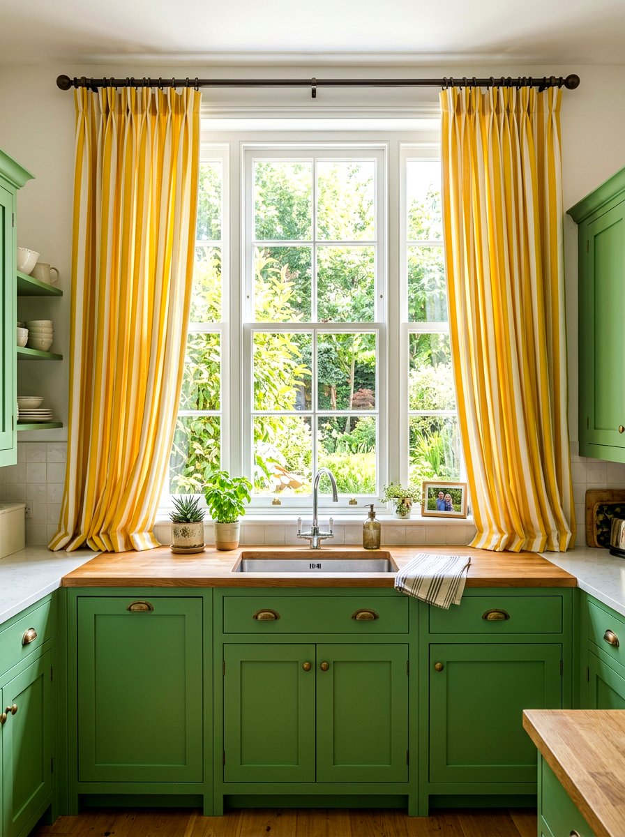 Patterned Window Curtains - 30 maximalist kitchen ideas