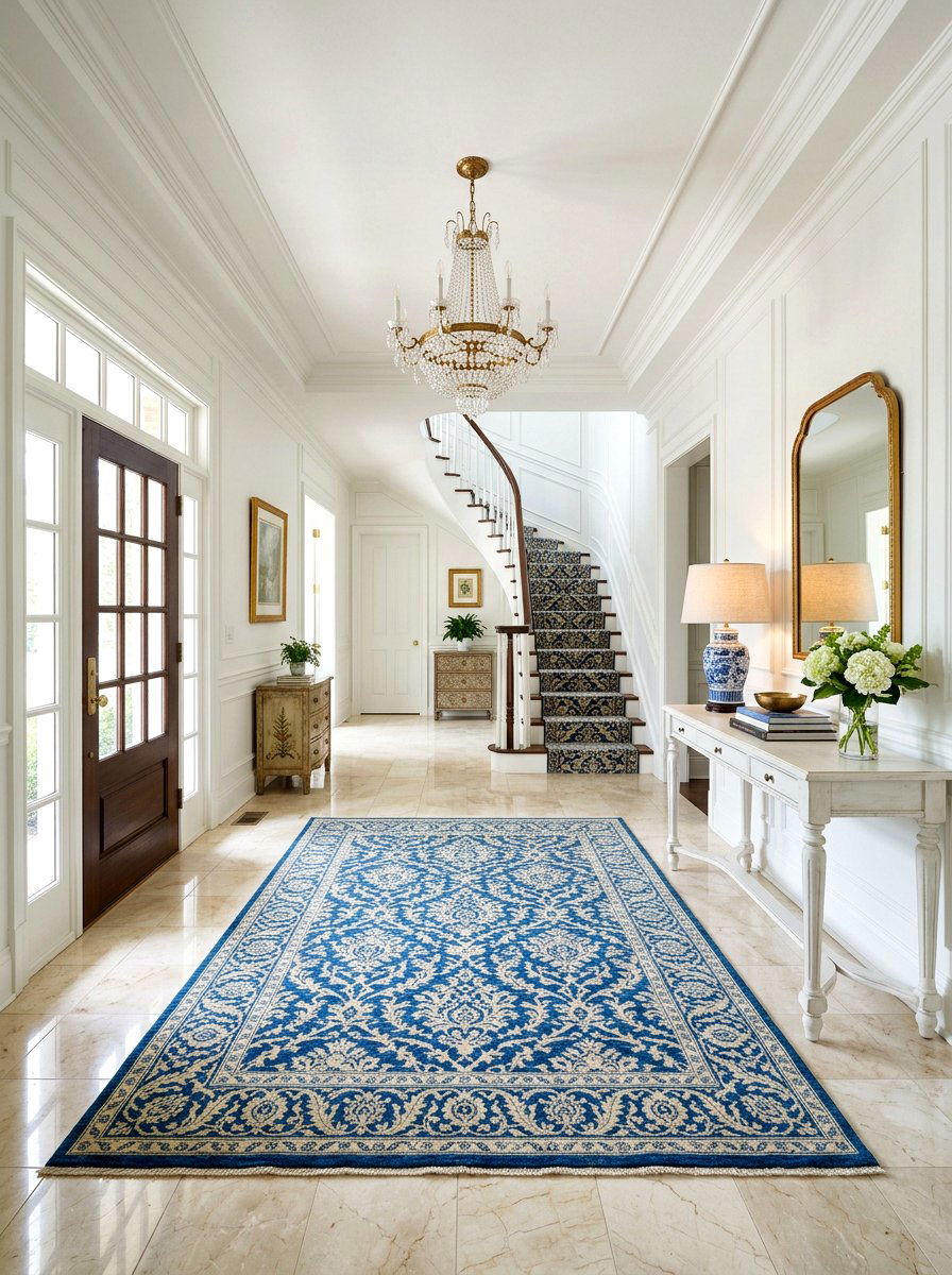 Patterned Wool Rug - 30 foyer rug ideas