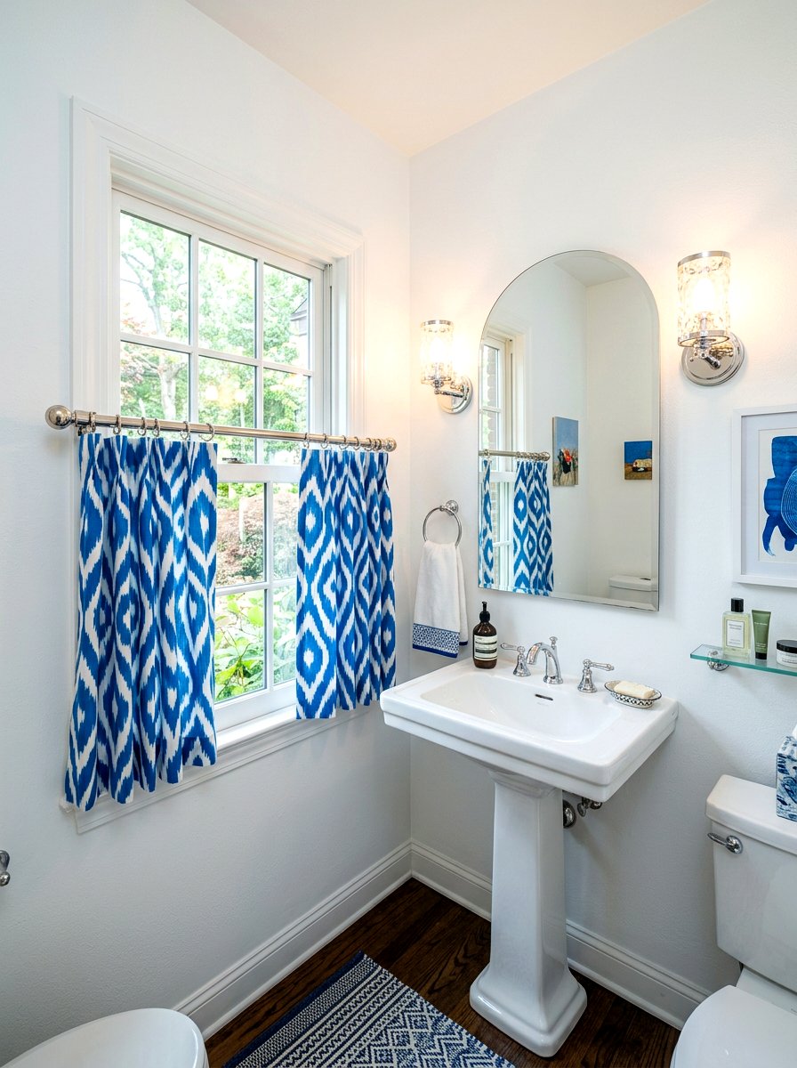 Patterned cafe curtain - 30 cafe curtain ideas