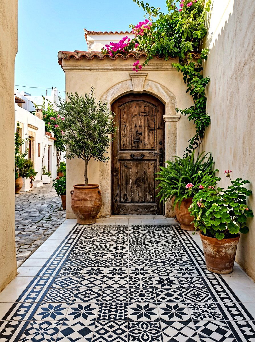 Patterned floor tile entryway - 30 entryway makeover ideas