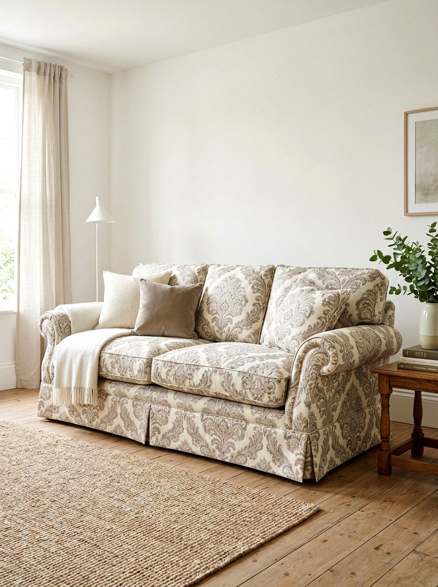 Patterned skirted sofa - 30 skirted sofa ideas