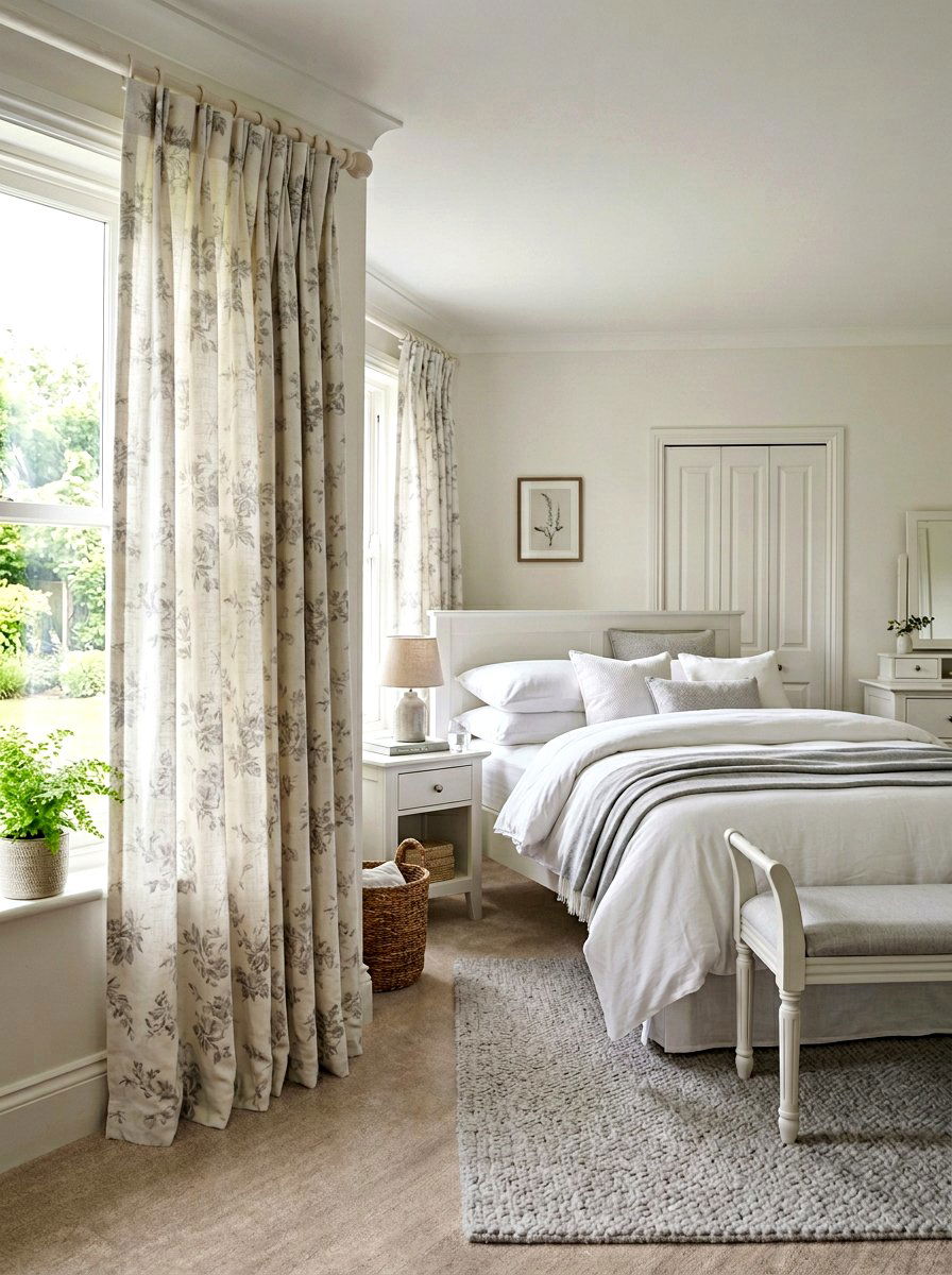 Patterned window curtains for bedroom - 30 no paint decor ideas