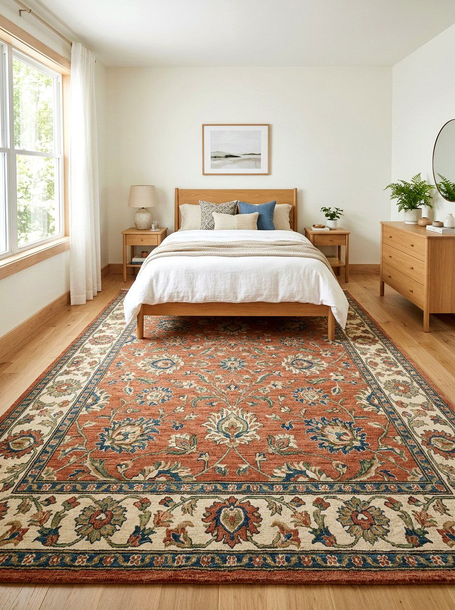 Patterned wool rug - 30 English country bedroom ideas