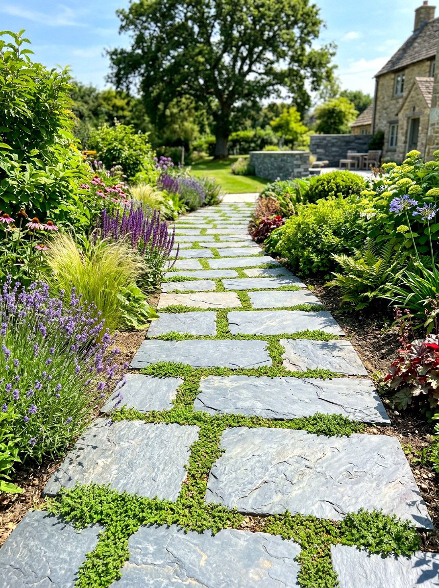 Paved Garden Walkway - 30 narrow garden ideas