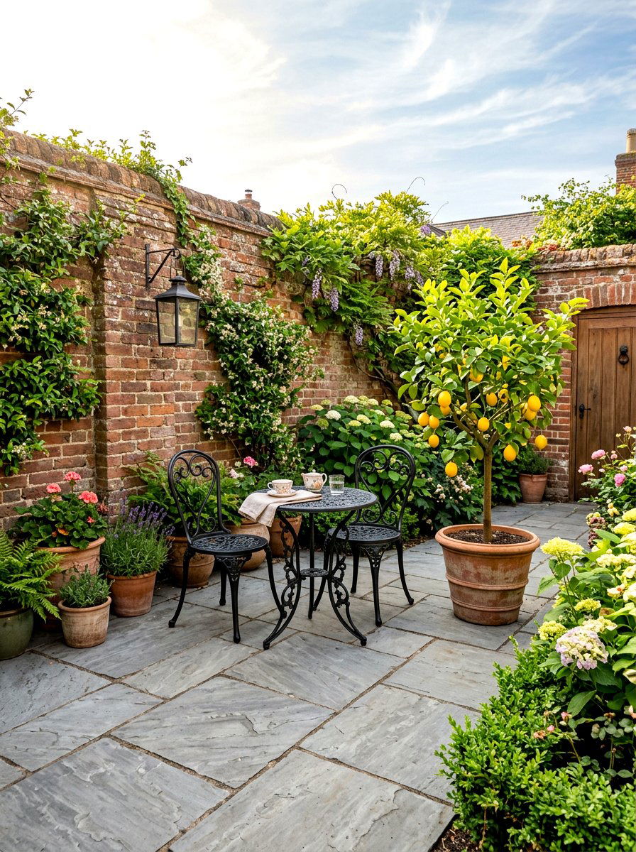 Paved patio corner - 30 corner yard landscaping ideas
