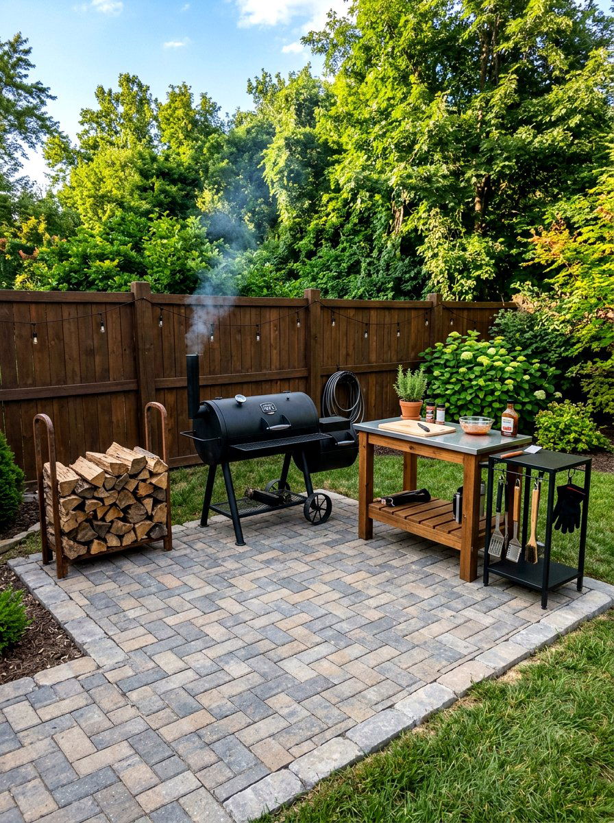 Paver BBQ Zone - 30 smoker station ideas