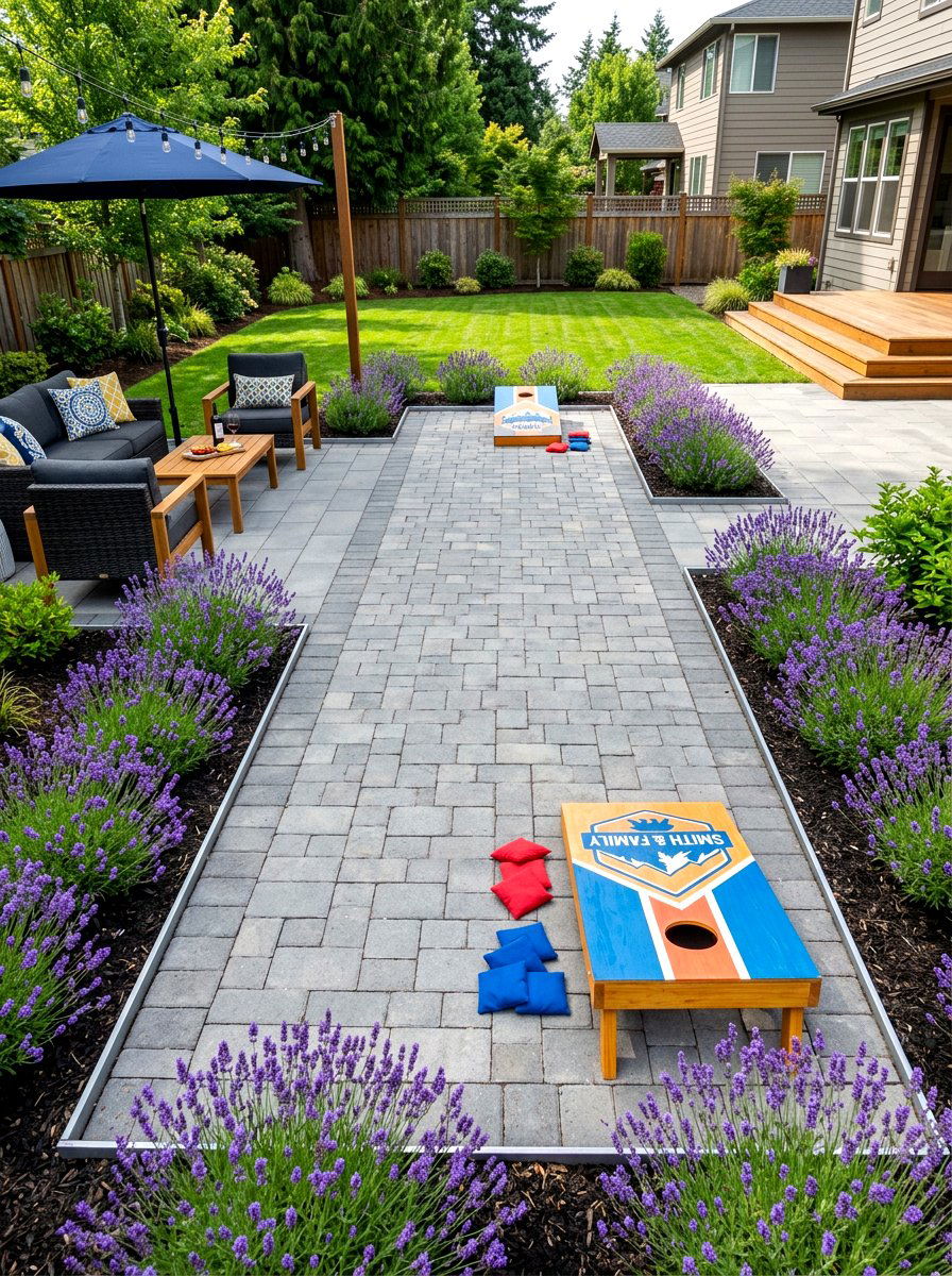 Paver Cornhole Court - 30 cornhole area ideas