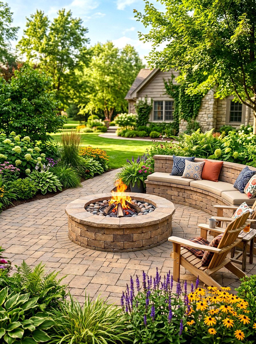 Paver Fire Pit - 30 cozy fire pit ideas