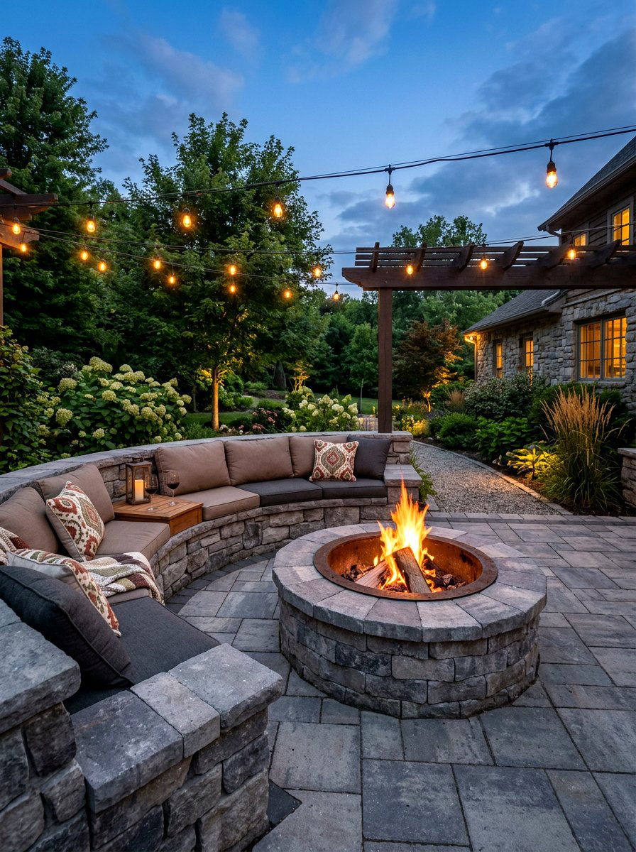 Paver Fire Pit - 30 rustic fire pit ideas