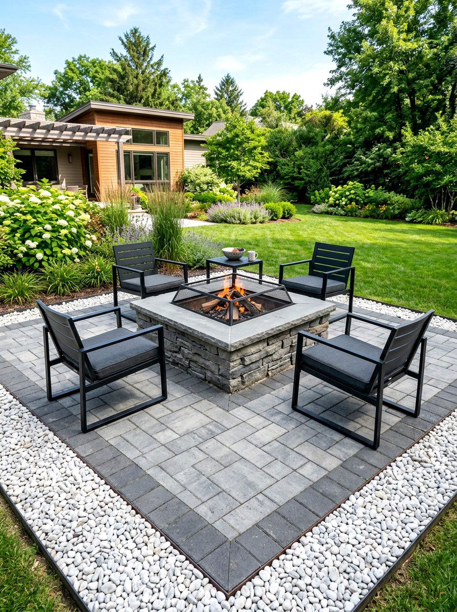 Paver Fire Pit Area - 30 backyard retreat fire pit ideas