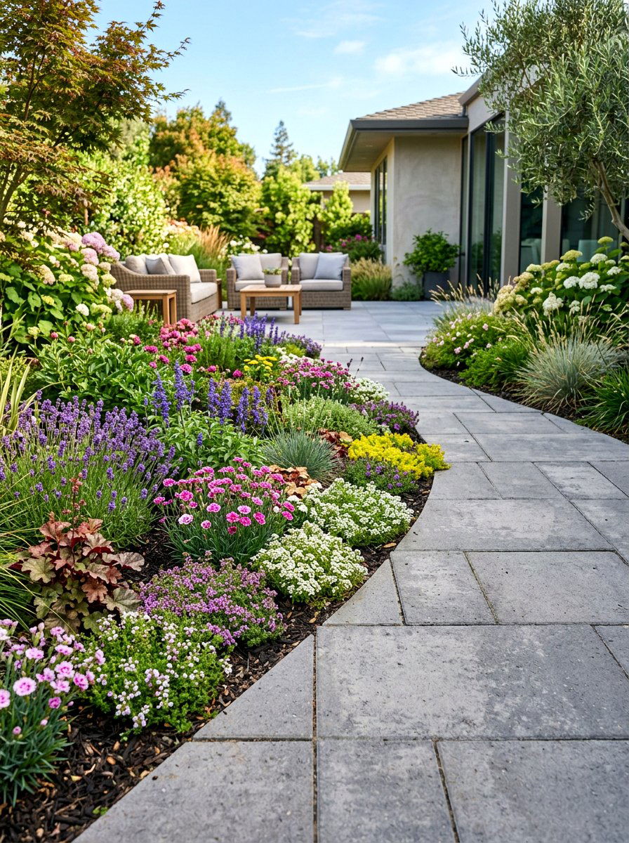 Paver Flower Bed - 30 backyard flower bed ideas