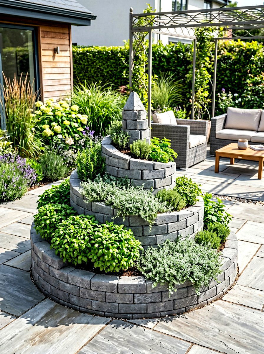Paver Herb Spiral - 30 backyard herb spiral ideas