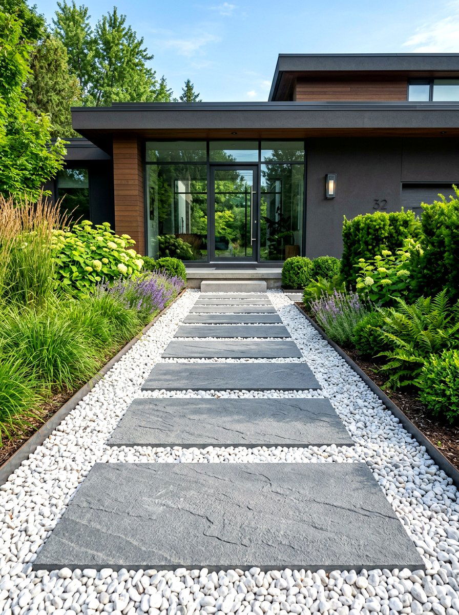 Paver Path - 30 front yard garden ideas