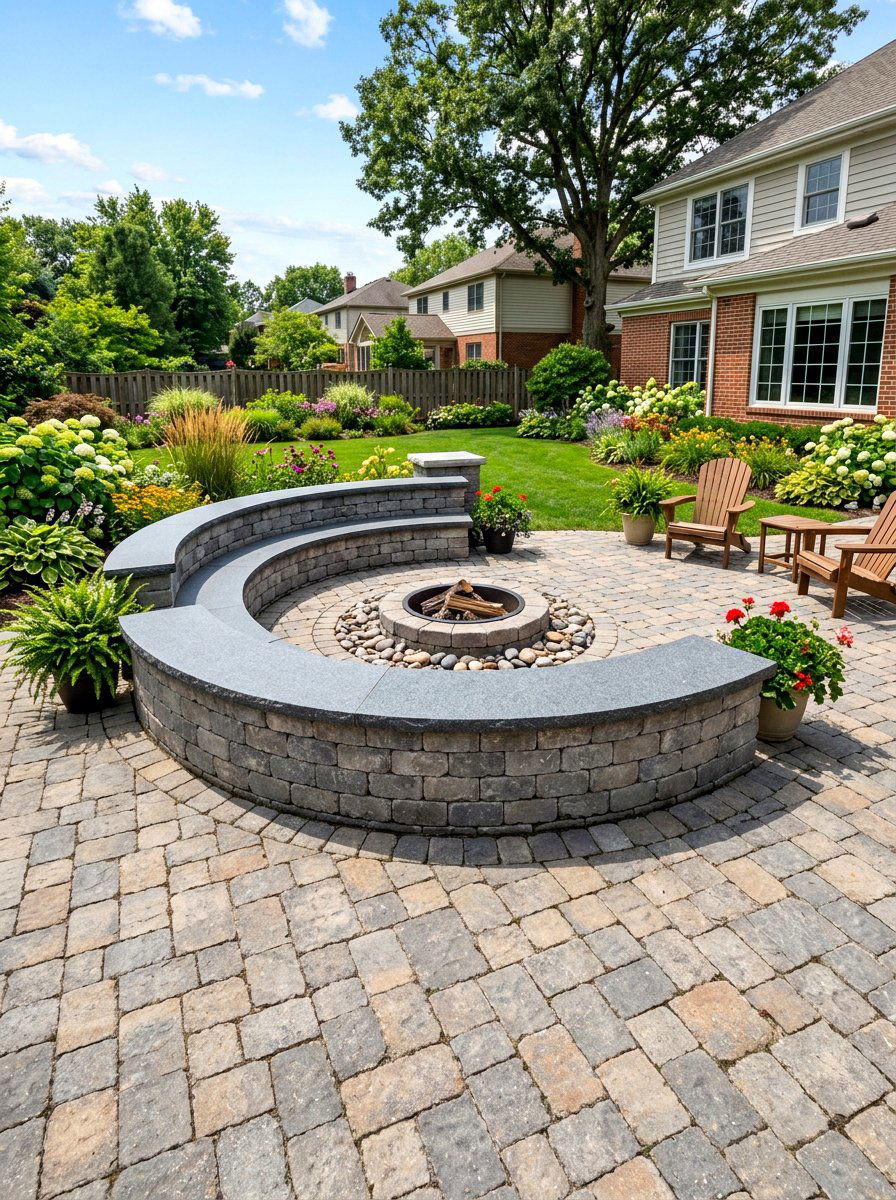 Paver Patio Bench - 30 built in bench backyard ideas