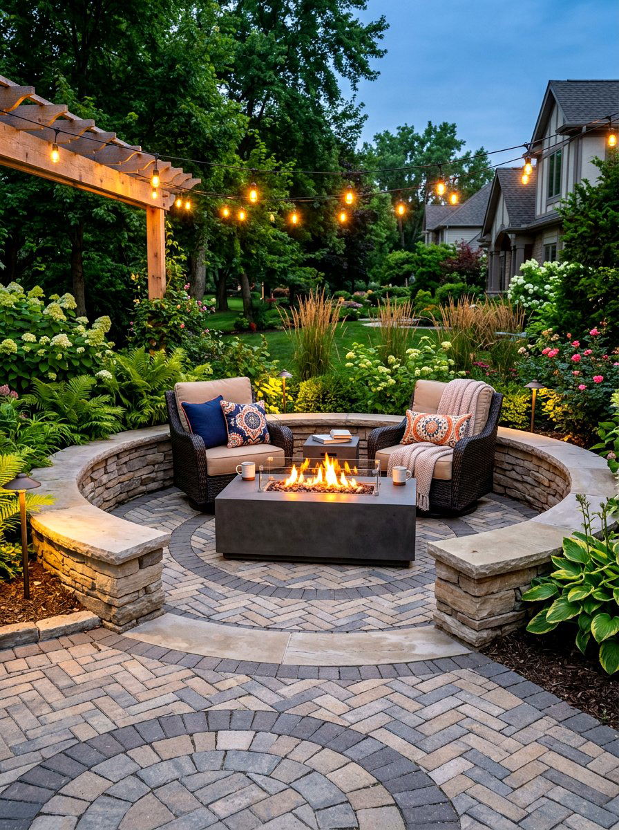 Paver Patio Fire Table Nook - 30 fire table patio ideas