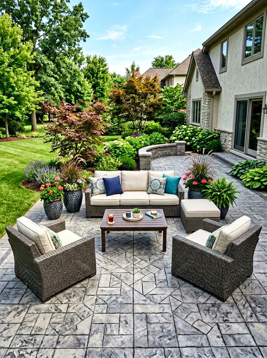 Paver Patio Lounge Zone - 30 outdoor furniture arrangement ideas