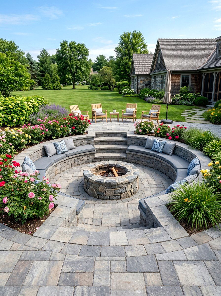 Paver Patio Seating Area - 30 backyard conversation pit ideas