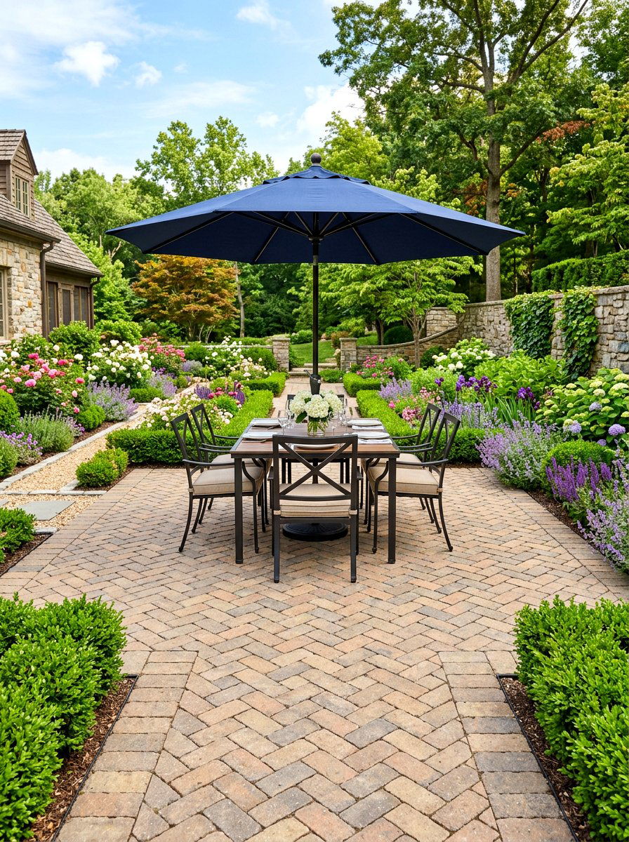 Paver Patio Set - 30 family backyard seating ideas
