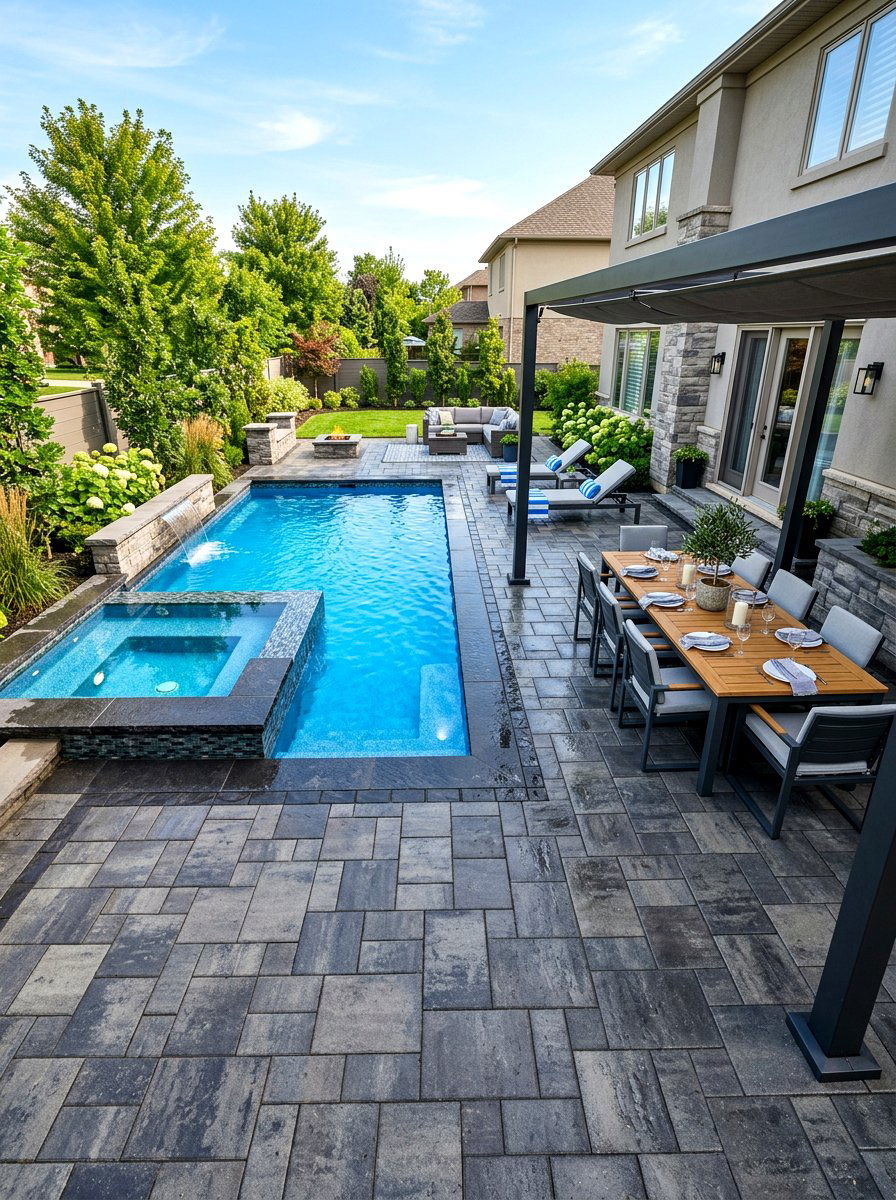 Paver Patio Spa Pool - 30 spa pool backyard ideas
