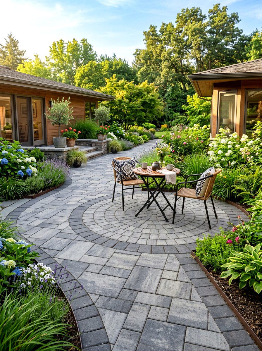 Paver Patio Space - 30 small front yard ideas
