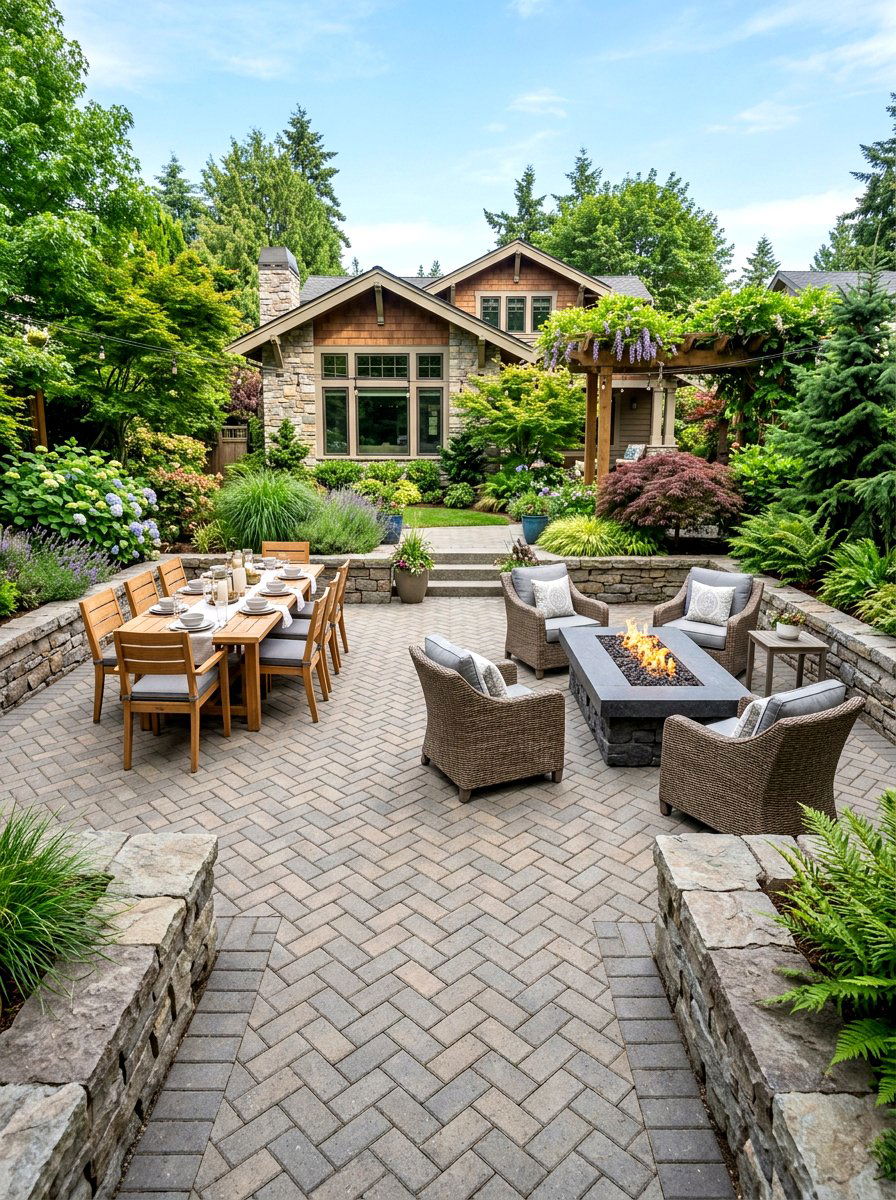 Paver Patio - 30 backyard entertaining ideas