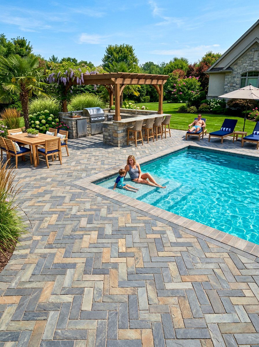 Paver Pool Patio - 30 pool ideas