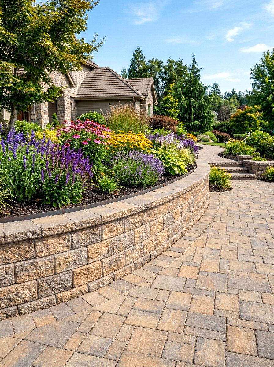 Paver Retaining Wall - 30 retaining wall flower bed ideas
