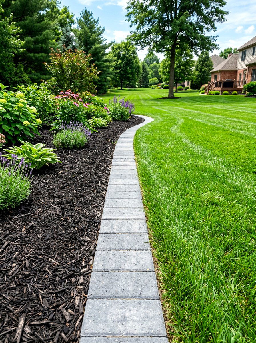 Paver Stone Border Edging - 30 house side garden border ideas