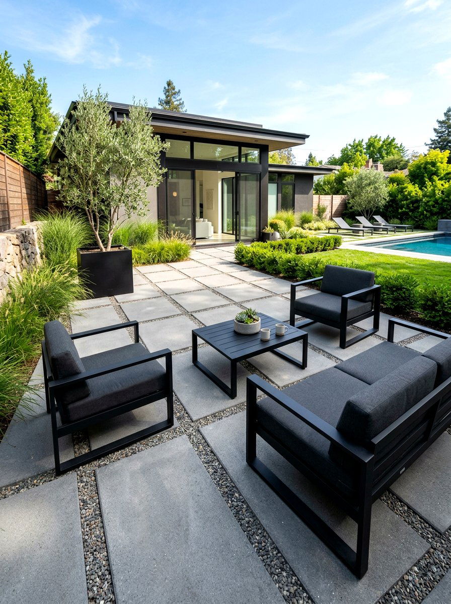 Paver Stone Combination - 30 pea gravel patio ideas