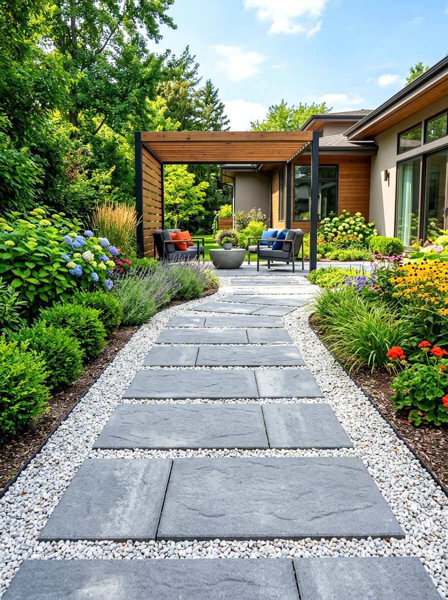 Paver Stone Path - 30 small backyard ideas