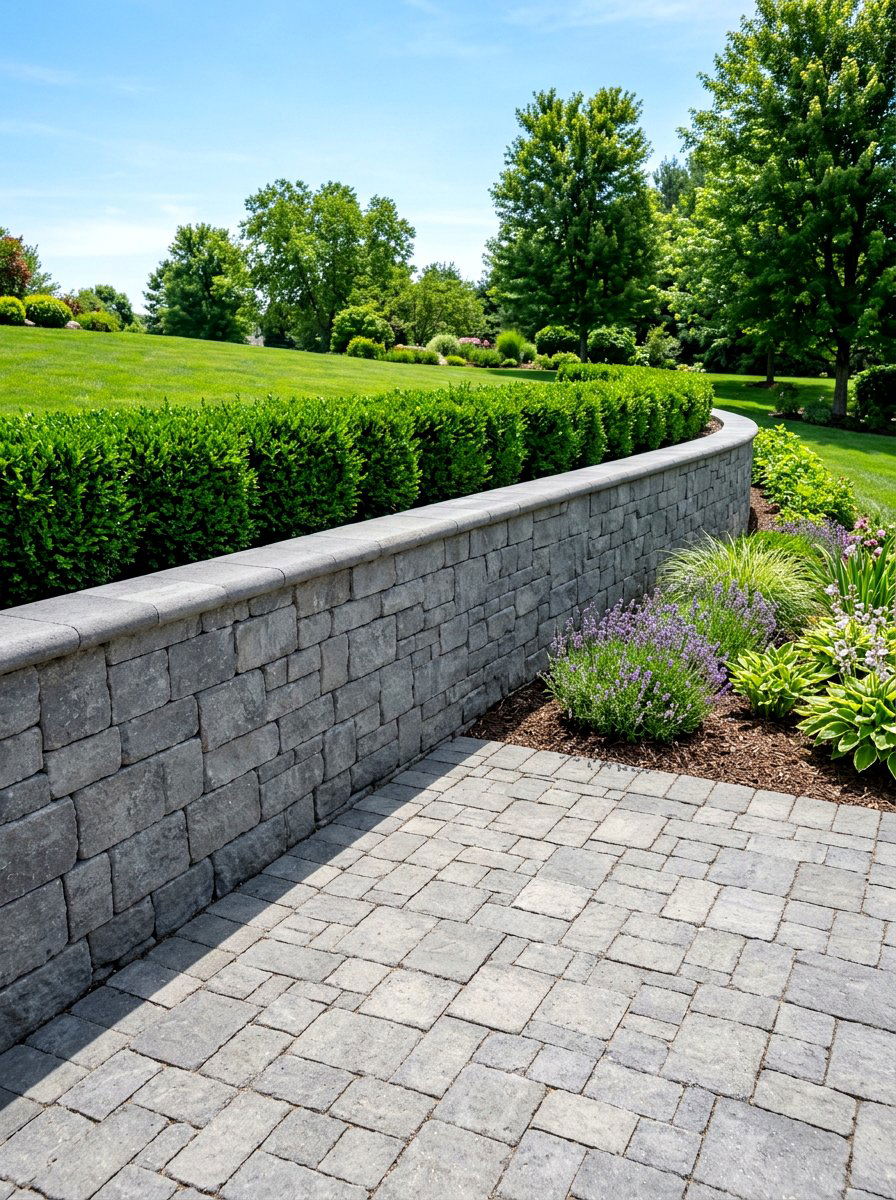 Paver Stone Wall - 30 retaining wall garden ideas