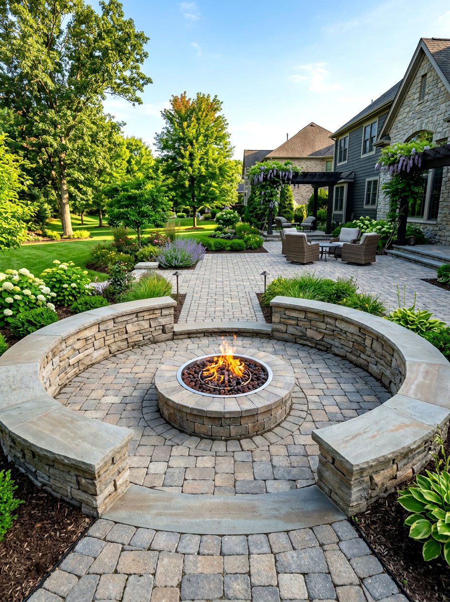 Paver Sunken Fire Pit - 30 sunken fire pit ideas