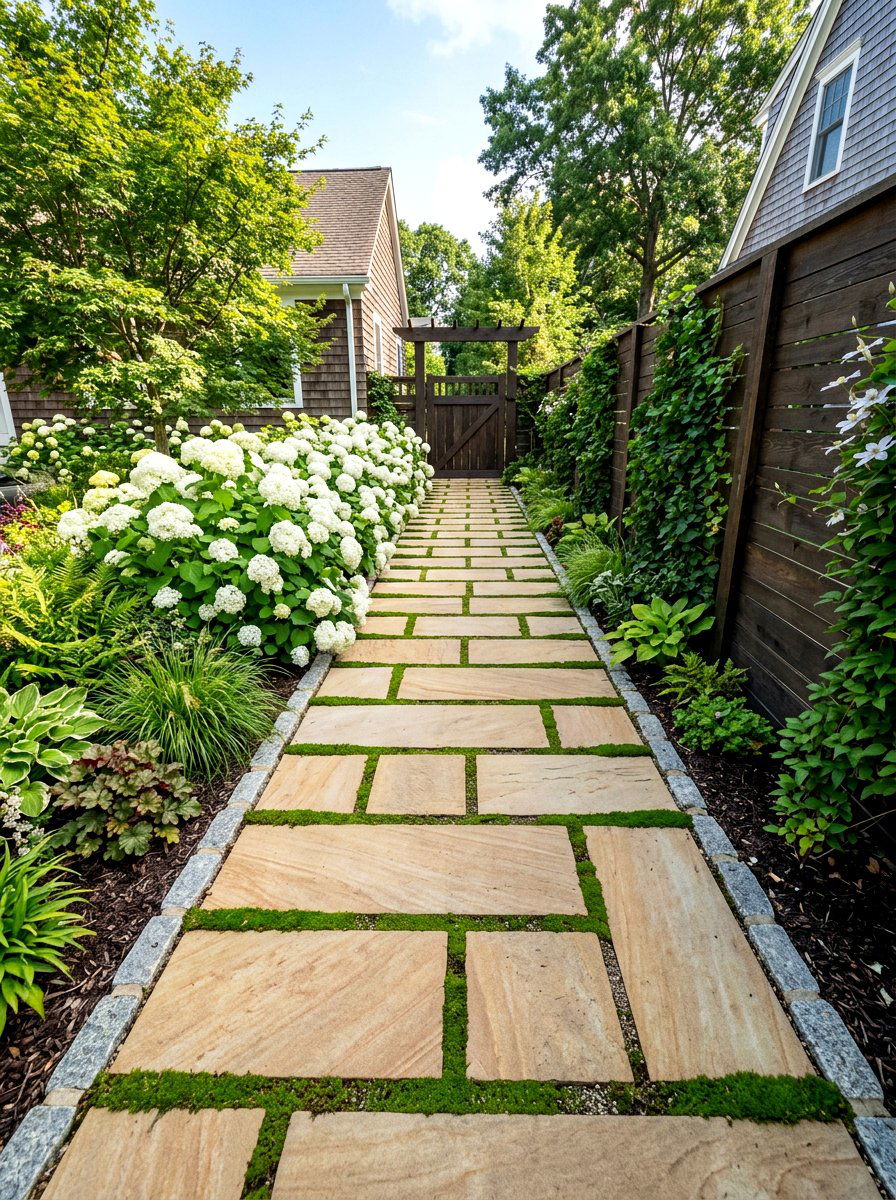 Paver Walkway - 30 side yard garden ideas