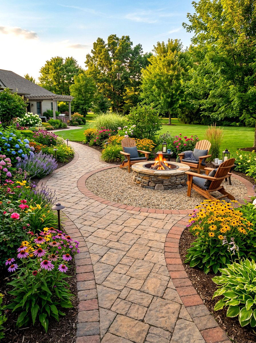 Paver Walkway Fire Pit - 30 fire pit gravel area ideas