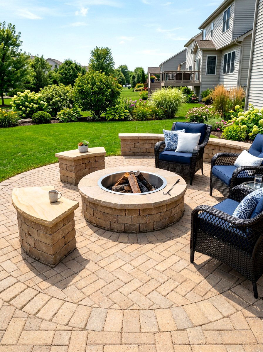 Paver fire pit - 30 round fire pit ideas