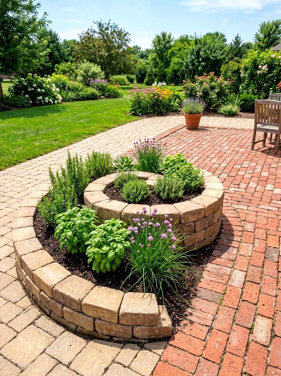 Paver herb spiral - 30 herb spiral ideas