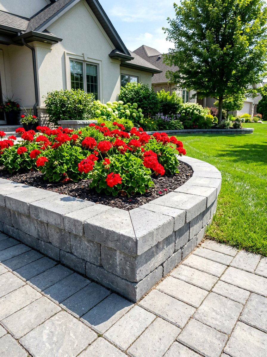 Paver stone garden bed - 30 corner flower bed ideas