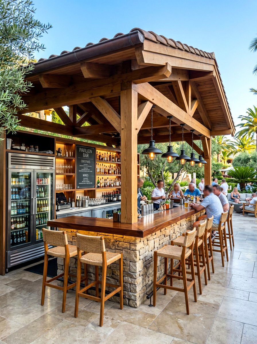 Pavilion With Bar Seating - 30 porch pavilion ideas