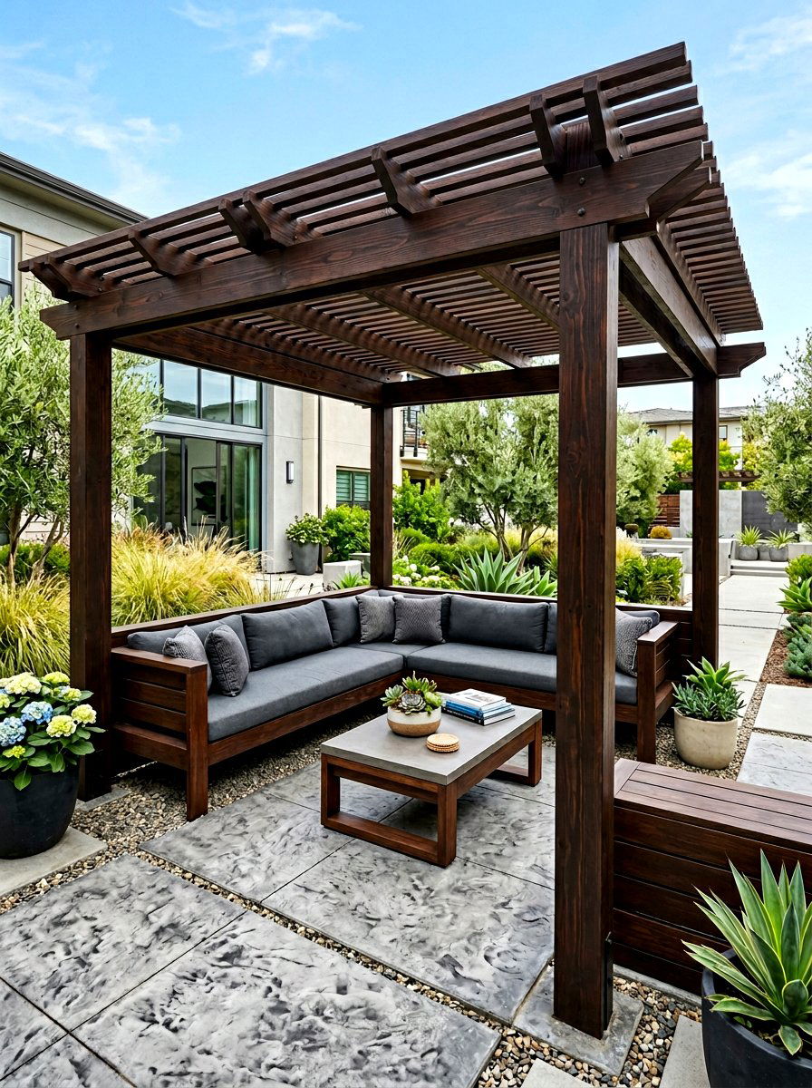 Pavilion With Built In Seating - 30 backyard pavilion ideas