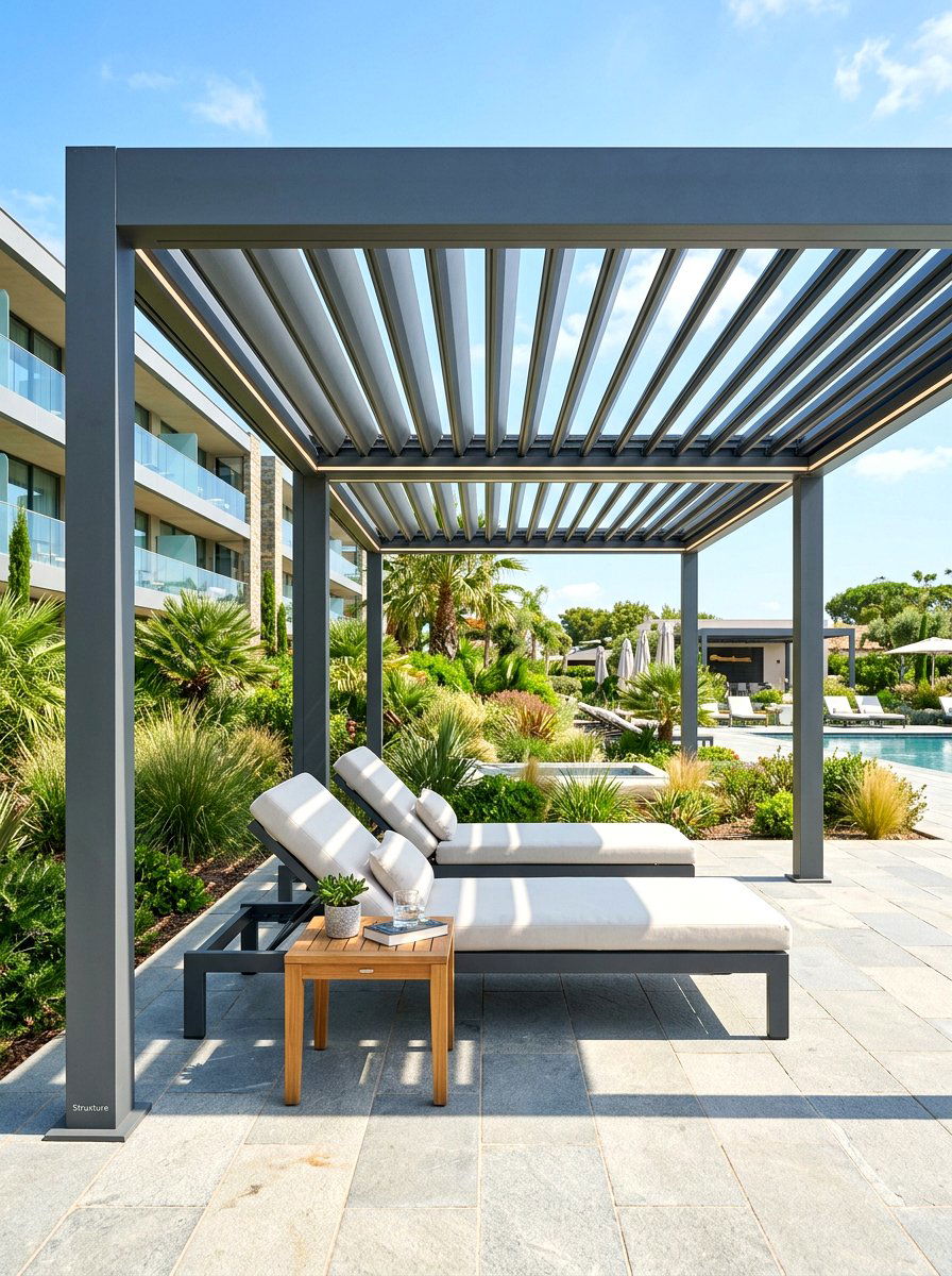 Pavilion With Louvered Roof - 30 backyard pavilion ideas