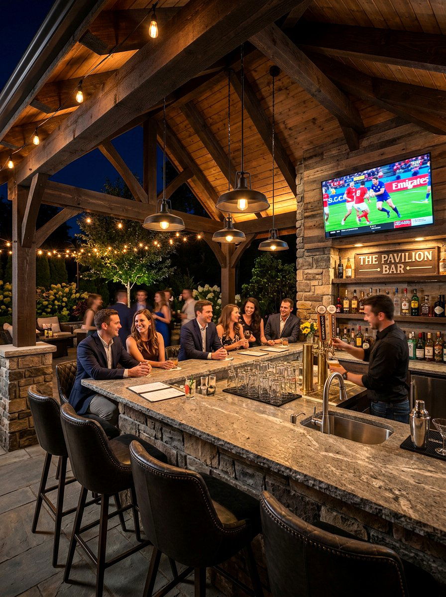 Pavilion With Outdoor Bar - 30 backyard pavilion ideas